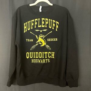 Hufflepuff Quidditch Black Crewneck Sweatshirt